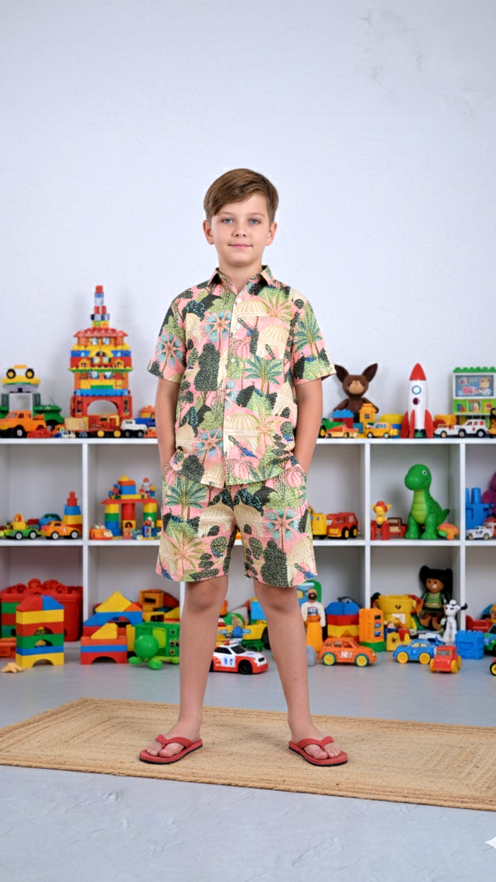 Tropical Jungle Print Boys Cord Set