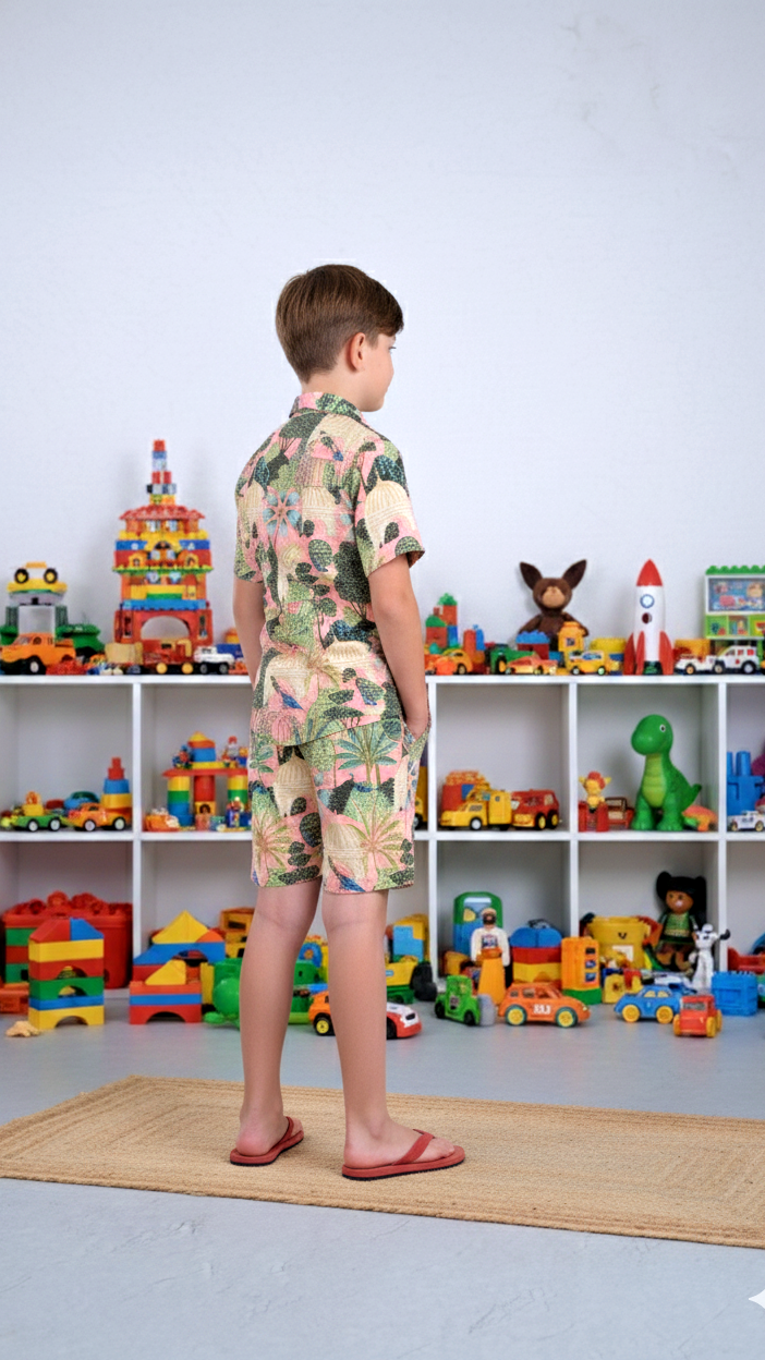 Tropical Jungle Print Boys Cord Set