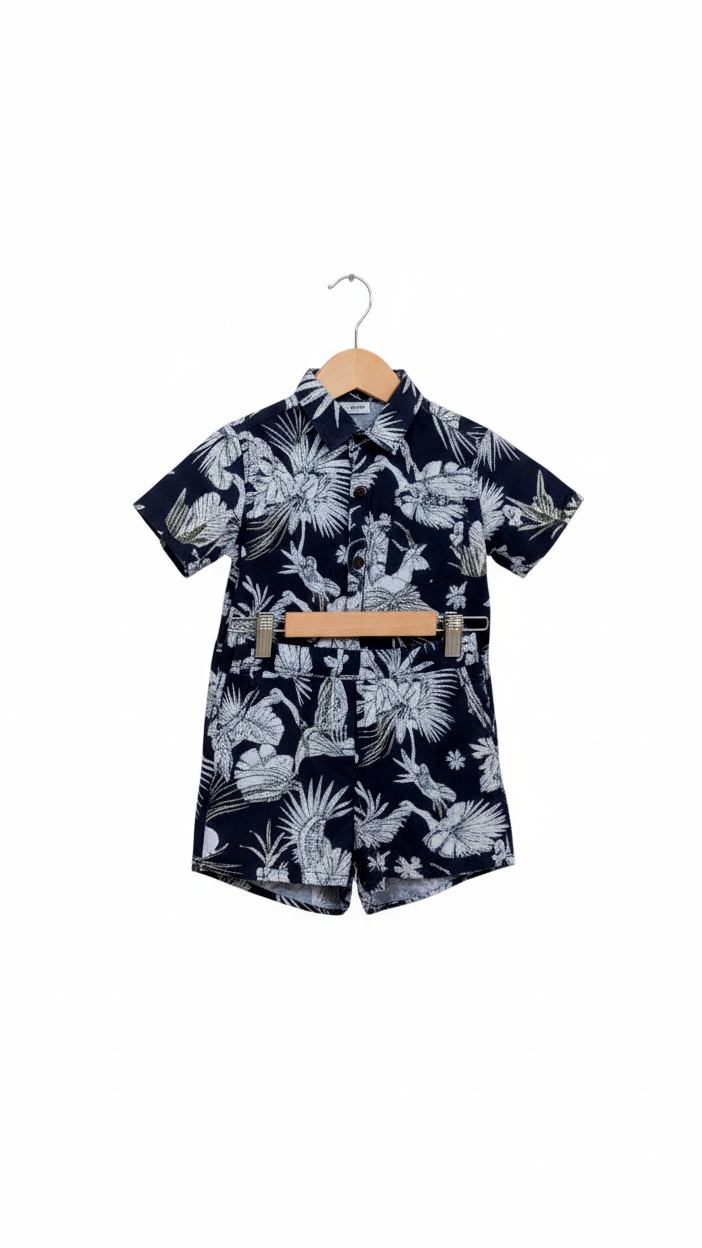 Boys' Black Tropical Co-Ord Set