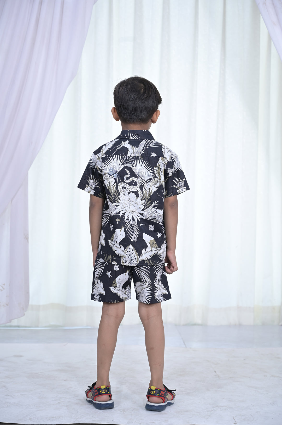 Boys' Black Tropical Co-Ord Set