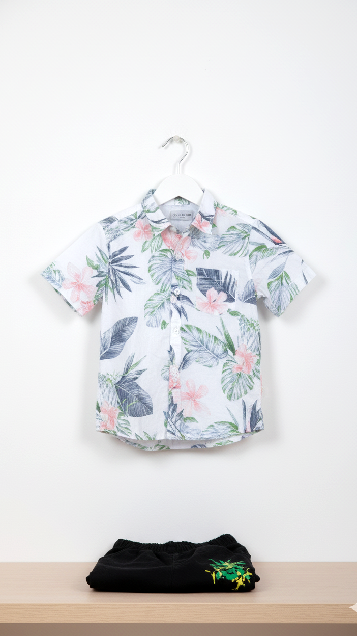 Vibrant Ikat Print Boy Shirt