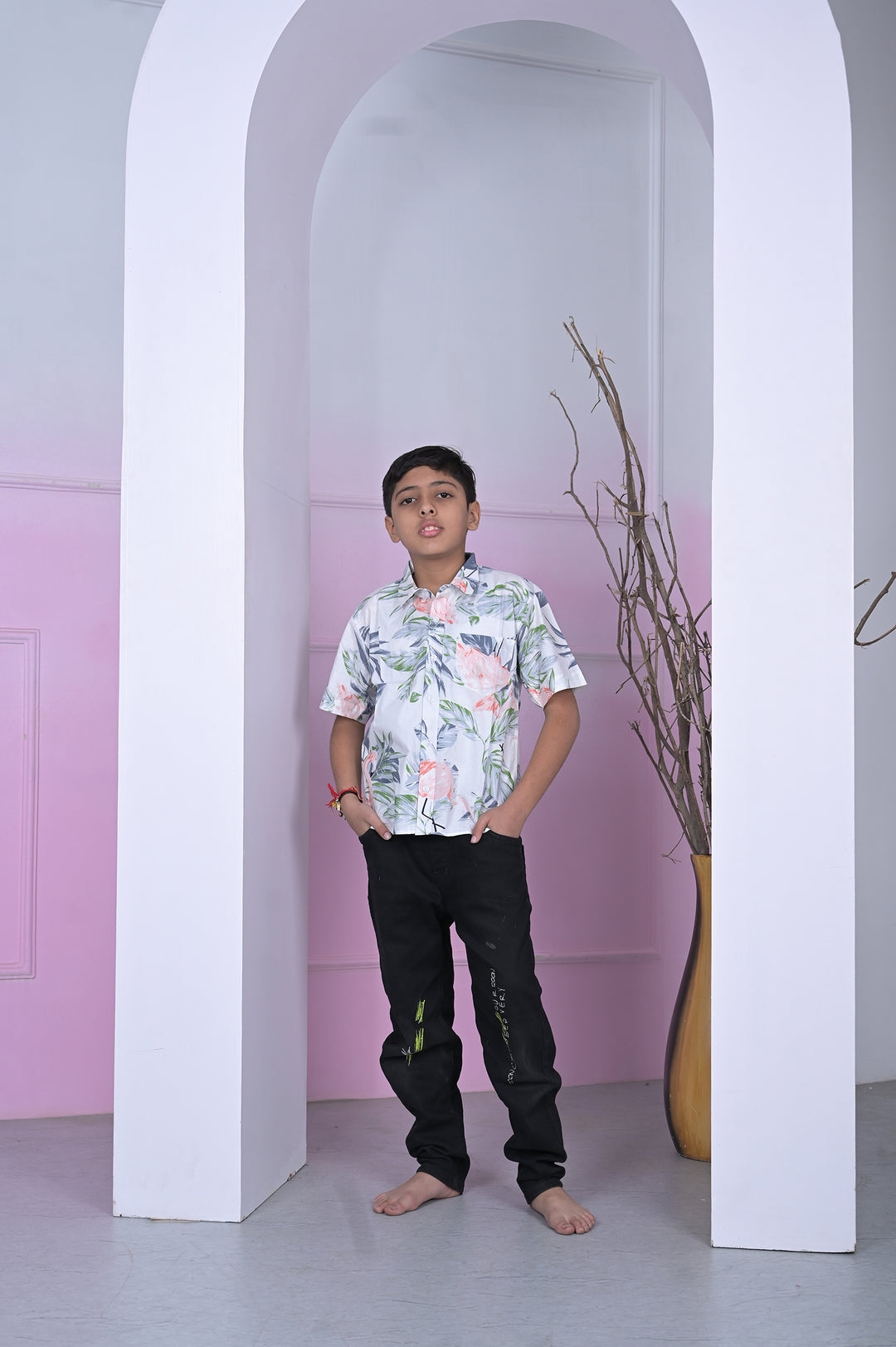Vibrant Ikat Print Boy Shirt