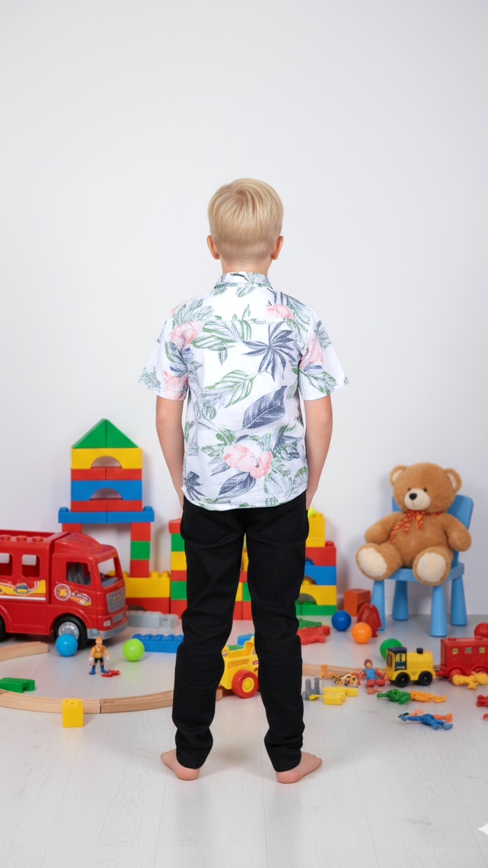 Vibrant Ikat Print Boy Shirt