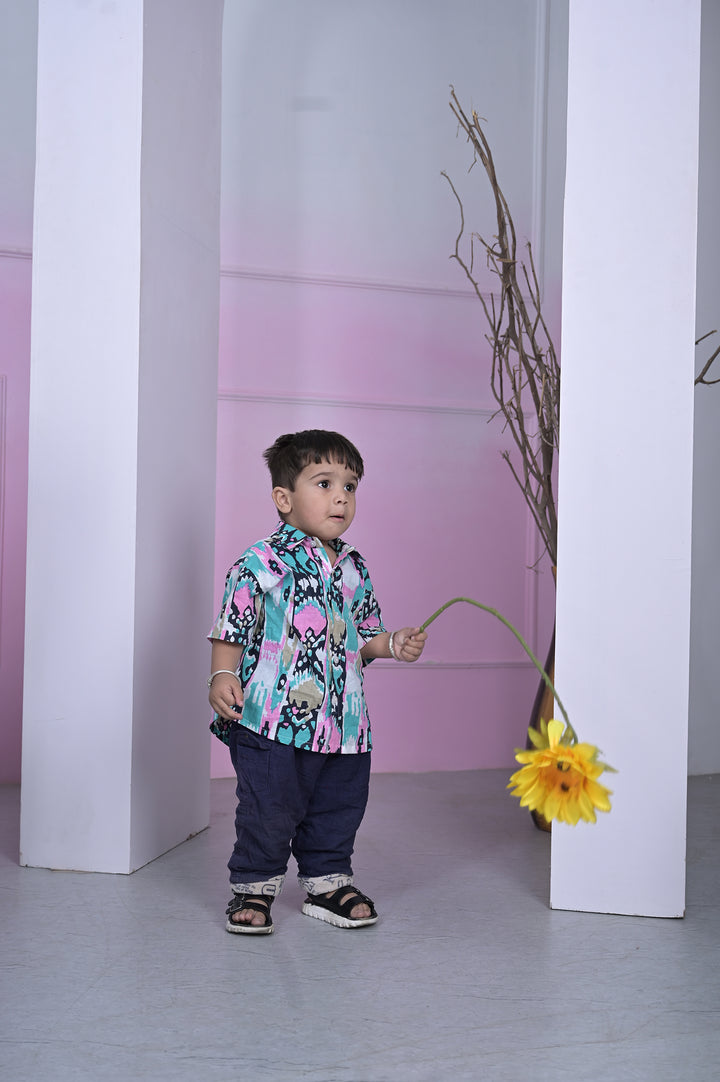 Bold Red Floral Boy Shirt