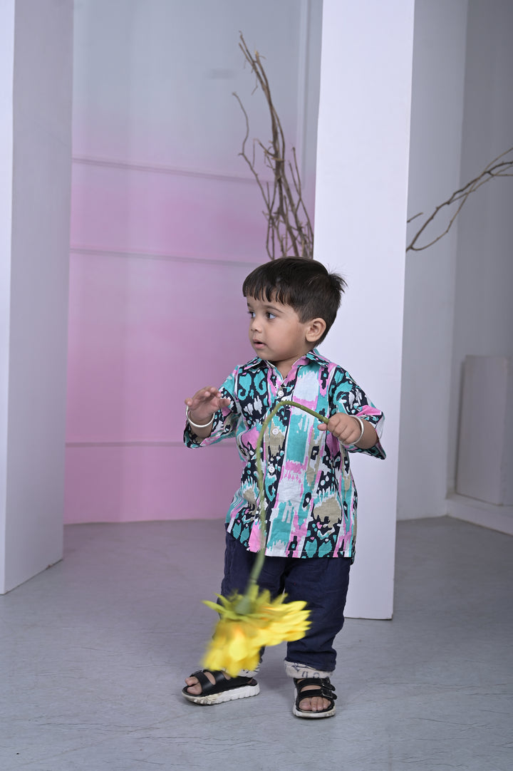 Bold Red Floral Boy Shirt