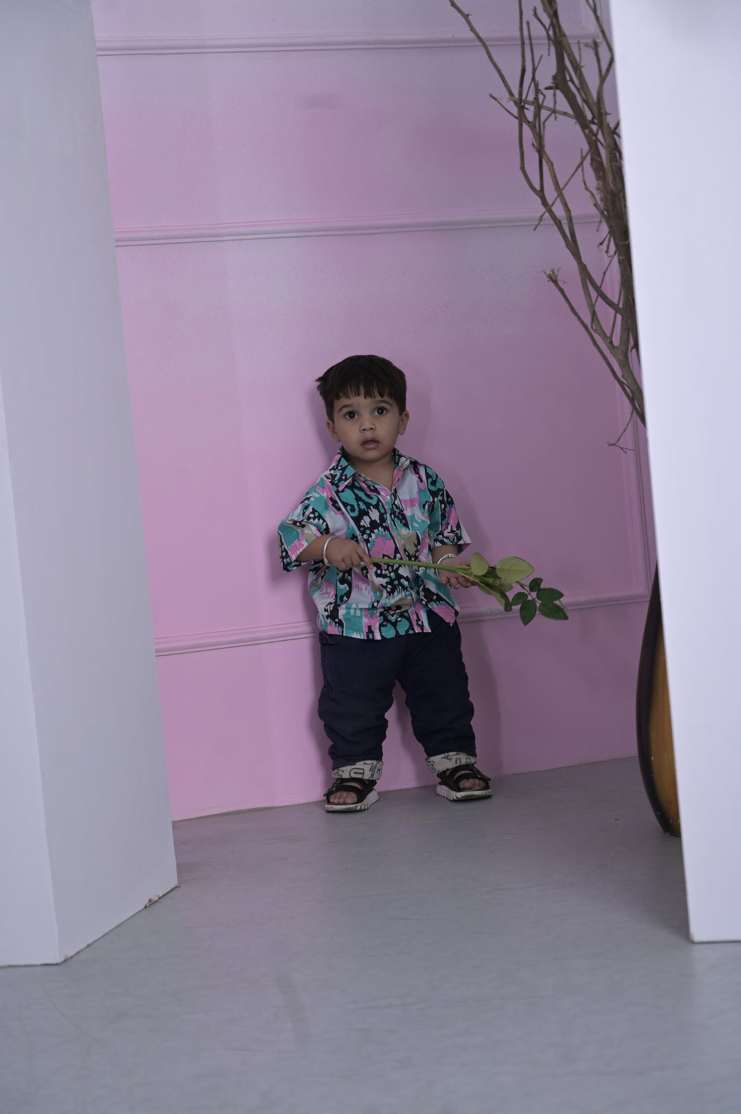 Bold Red Floral Boy Shirt