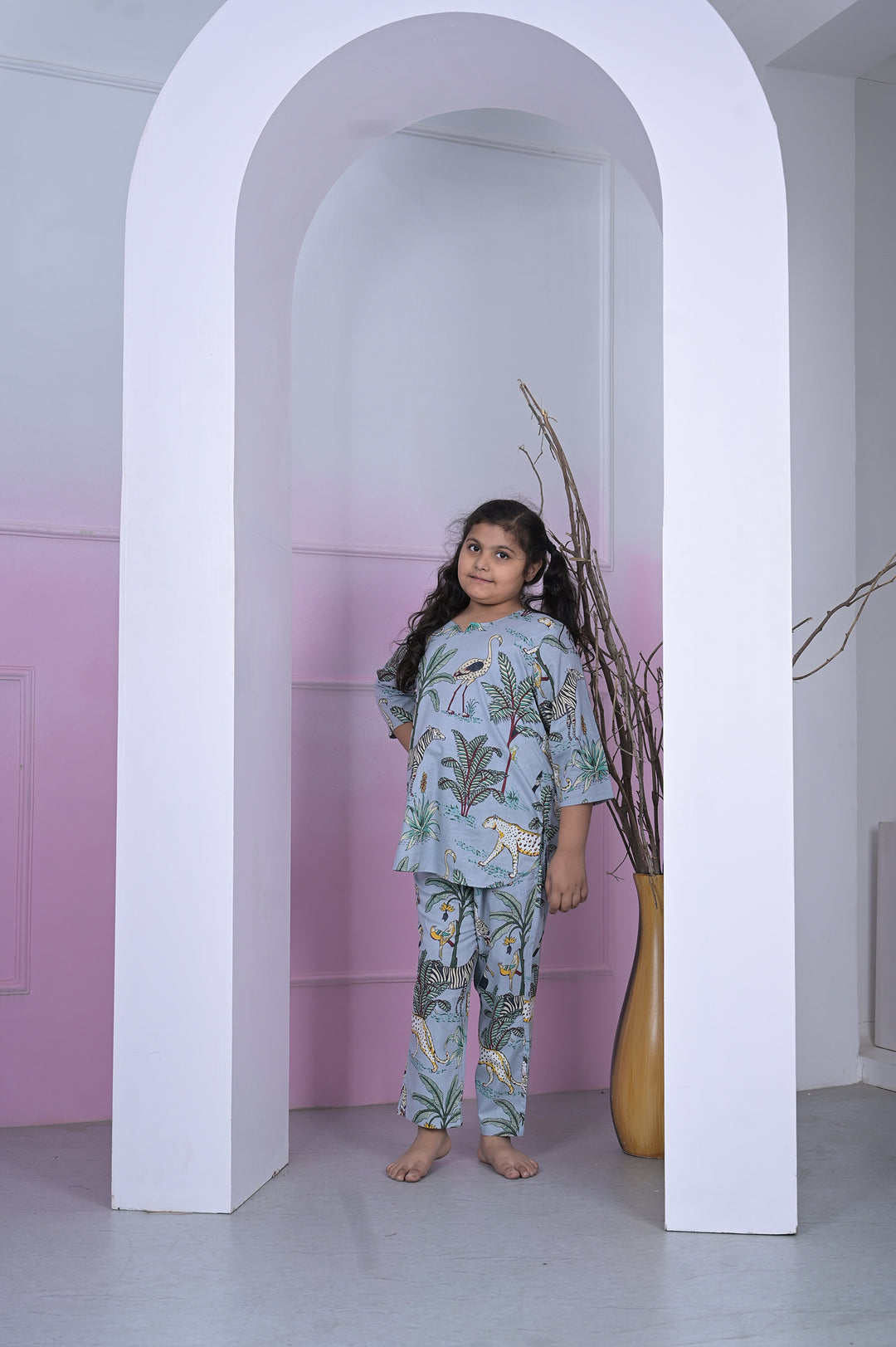 Girls Coord Set – Sky Blue Chikankari Breeze