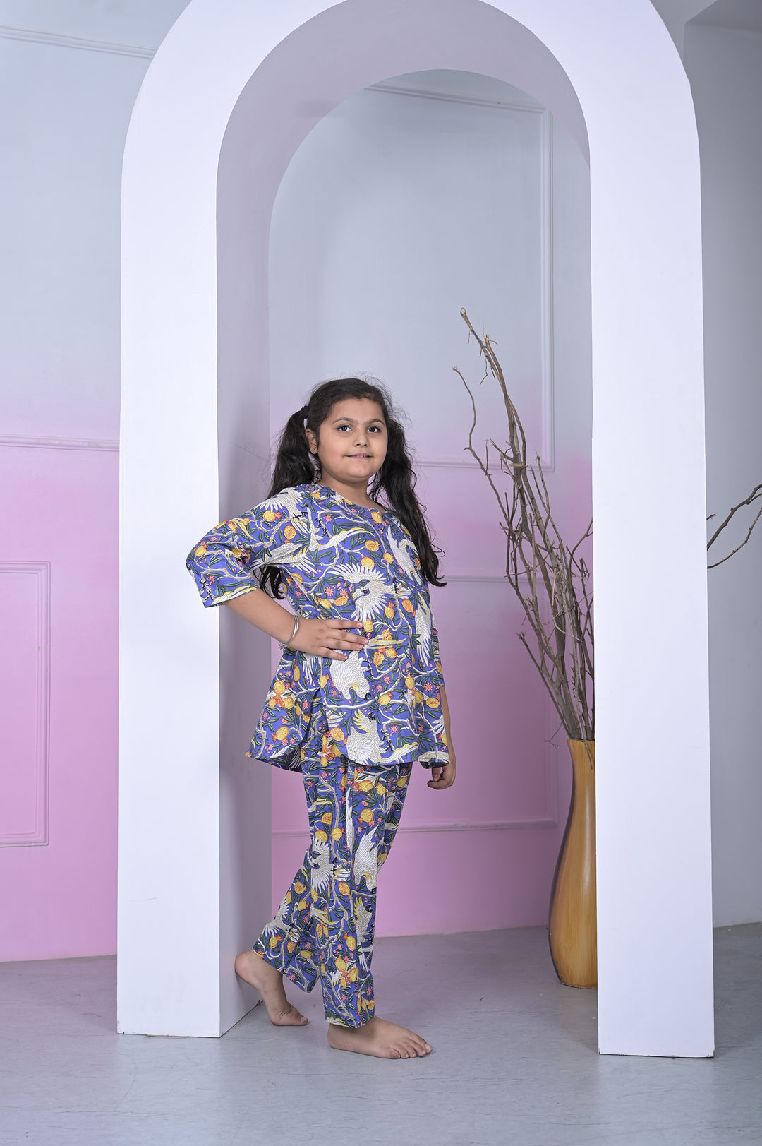 Girls Coord Set – Mint Green Chikankari Delight
