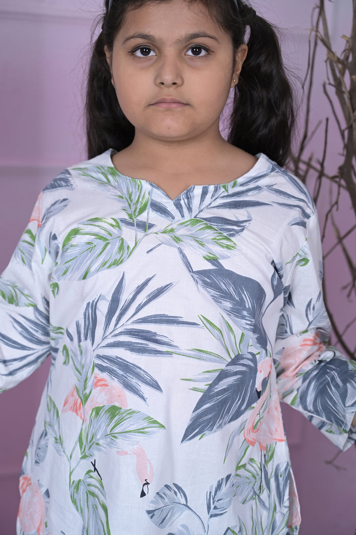 Girls Coord Set – Powder Blue Floral Dreams