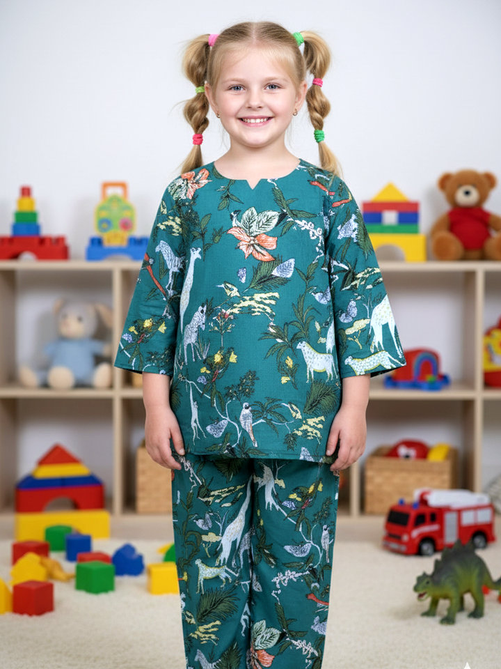 Girls Heather Blue Relaxed Coord Set