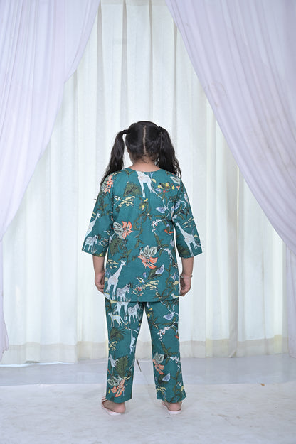 Girls Heather Blue Relaxed Coord Set