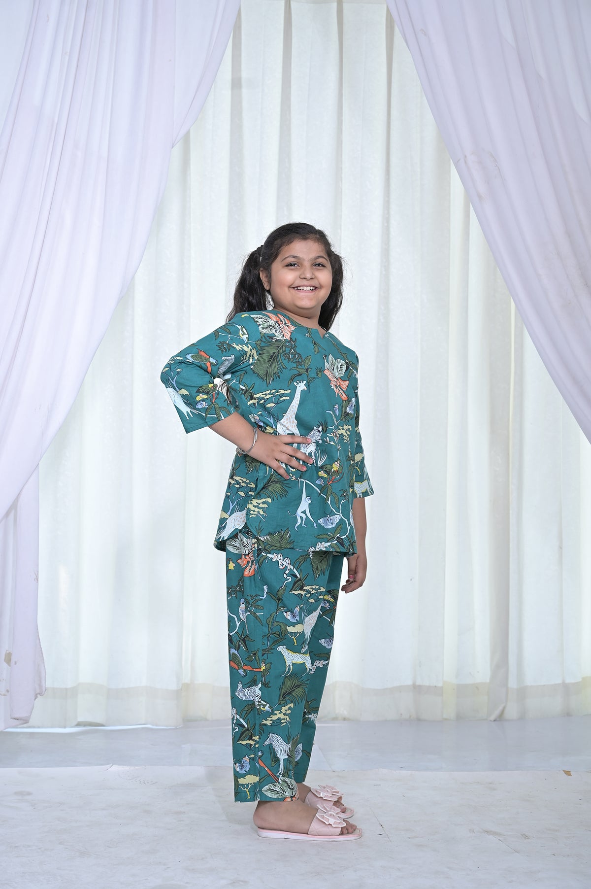 Girls Heather Blue Relaxed Coord Set