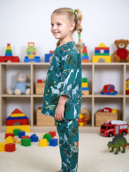 Girls Heather Blue Relaxed Coord Set