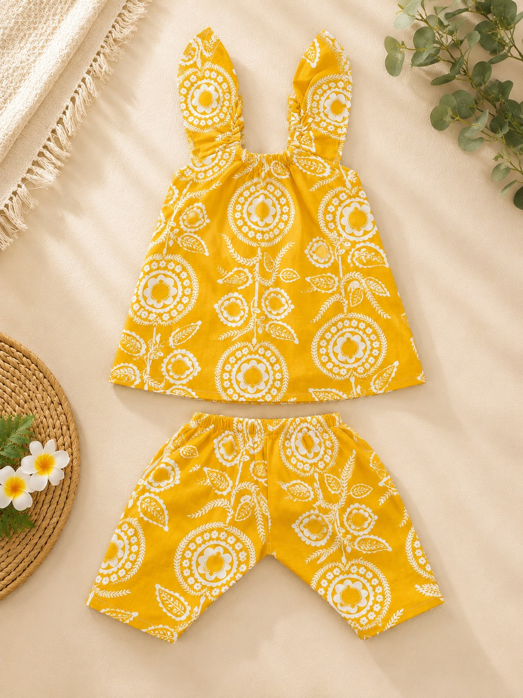 Baby Sleeveless Printed Cotton Top & Shorts Set – Assorted Designs | Pack of 3 or Pack of 5 (Copy)