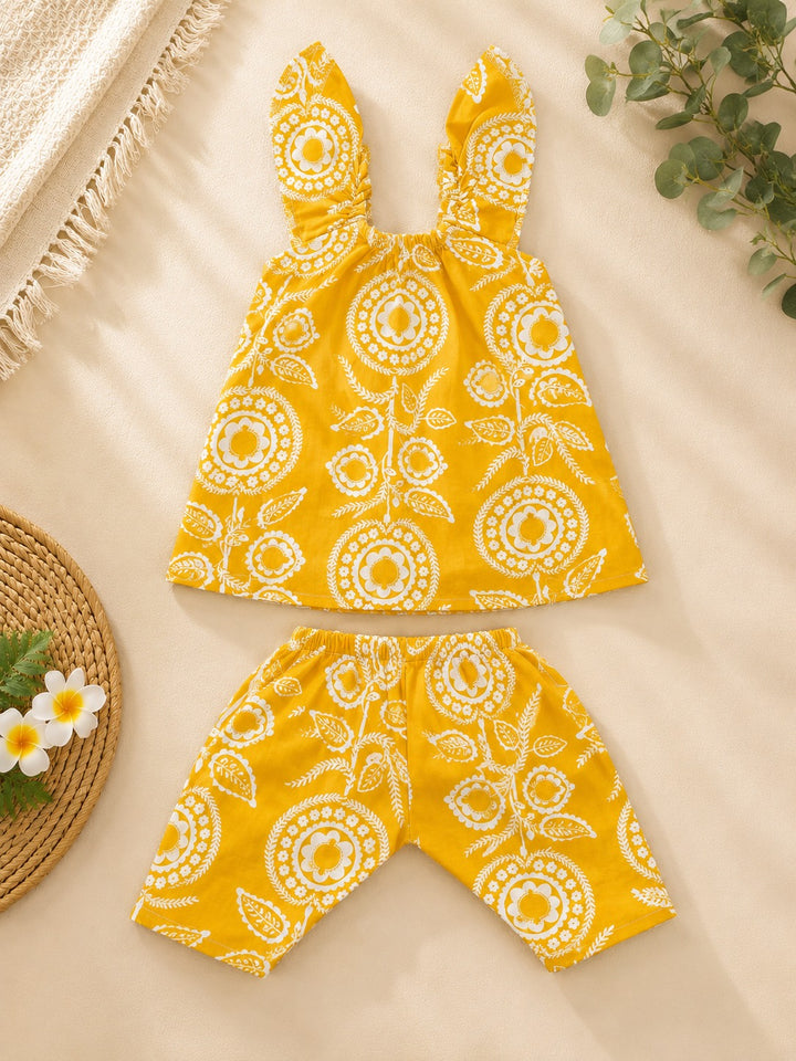 Baby Sleeveless Printed Cotton Top & Shorts Set – Assorted Designs | Pack of 3 or Pack of 5 (Copy)